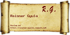 Reisner Gyula névjegykártya